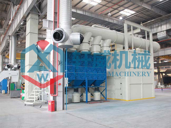 Suspended shot blasting machine