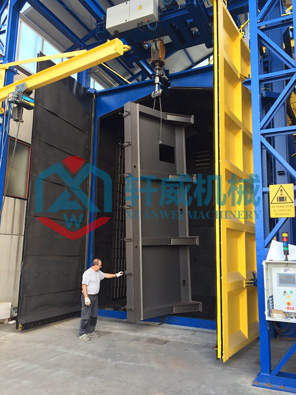 Hook type shot blasting machin